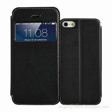Leather Case for iPhone 5 with Stand Function, Various Colors Available